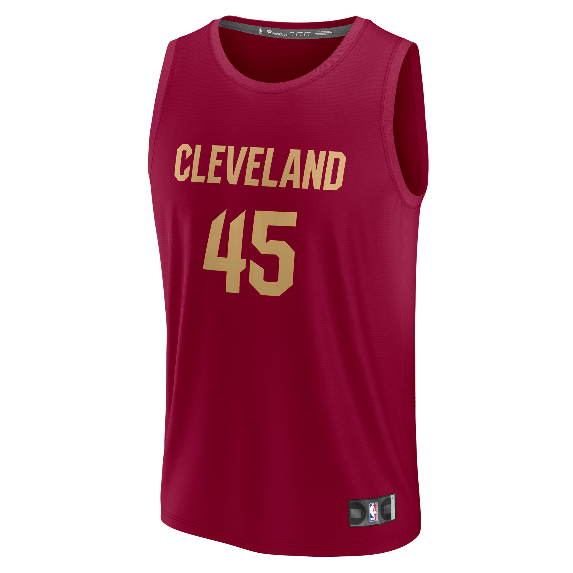 Alternative view of Donovan Mitchell Cleveland Cavaliers Fanatics Fast Break Replica Jersey - Icon Edition - Wine