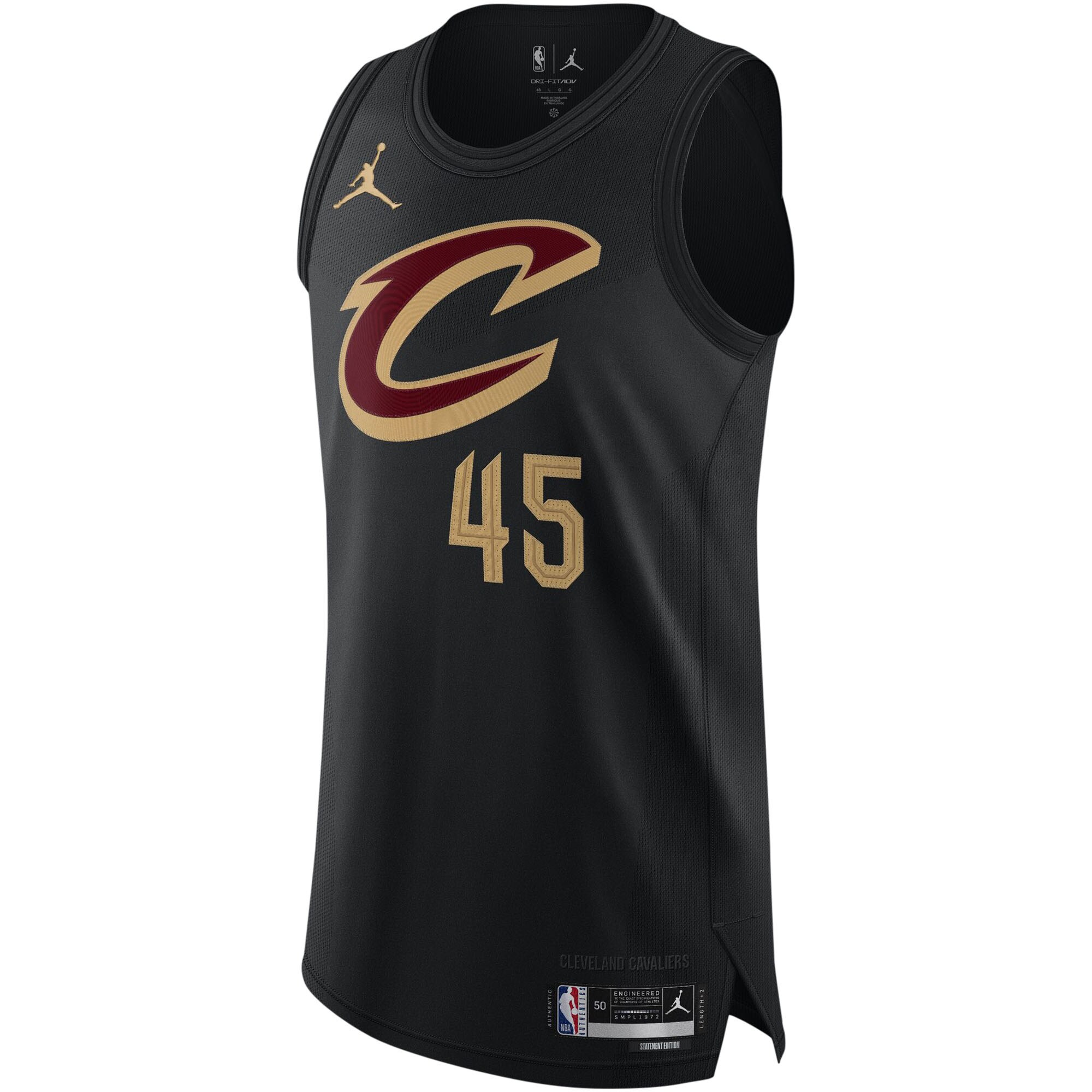 Alternative view of Donovan Mitchell Cleveland Cavaliers Jordan Brand Authentic Player Jersey - Statement Edition - Black