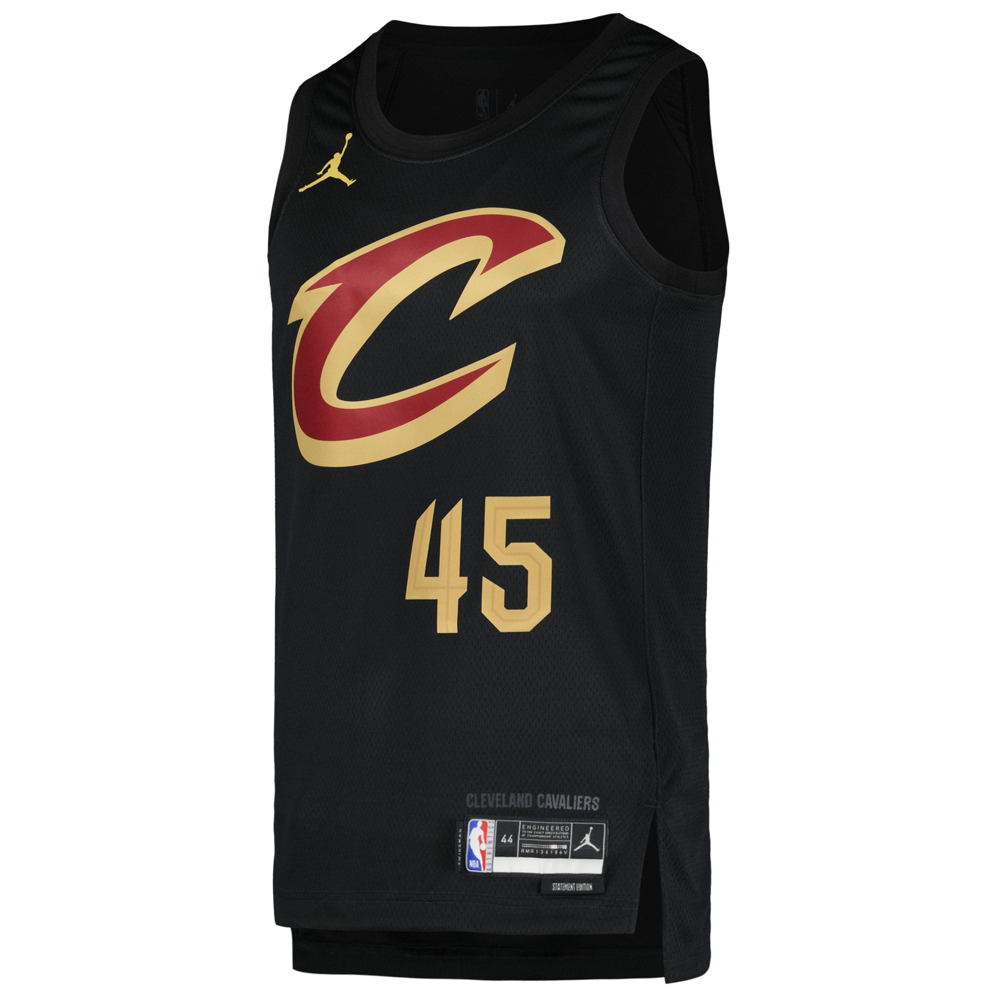 Alternative view of Donovan Mitchell Cleveland Cavaliers Jordan Brand Swingman Player Jersey - Statement Edition - Black