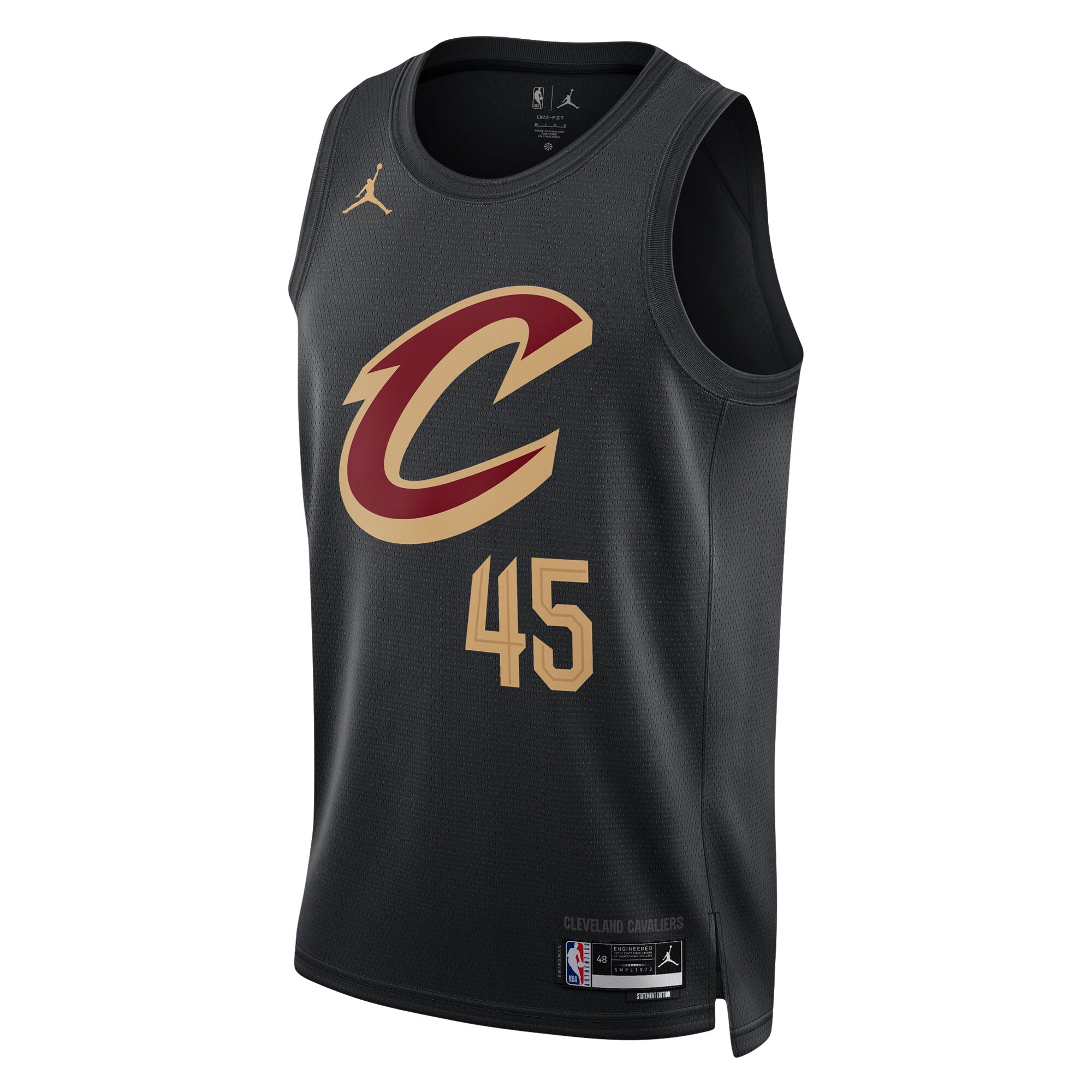 Alternative view of Donovan Mitchell Cleveland Cavaliers Jordan Brand Unisex Swingman Jersey - Statement Edition - Black