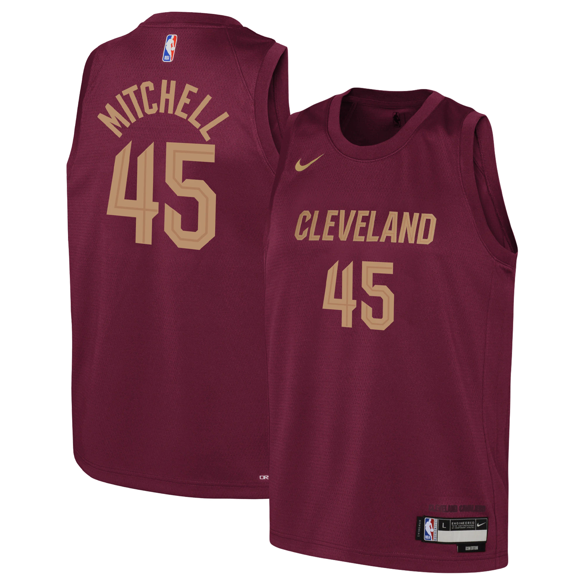 Donovan Mitchell Cleveland Cavaliers Youth 2022/23 Swingman Jersey - Icon Edition - Wine