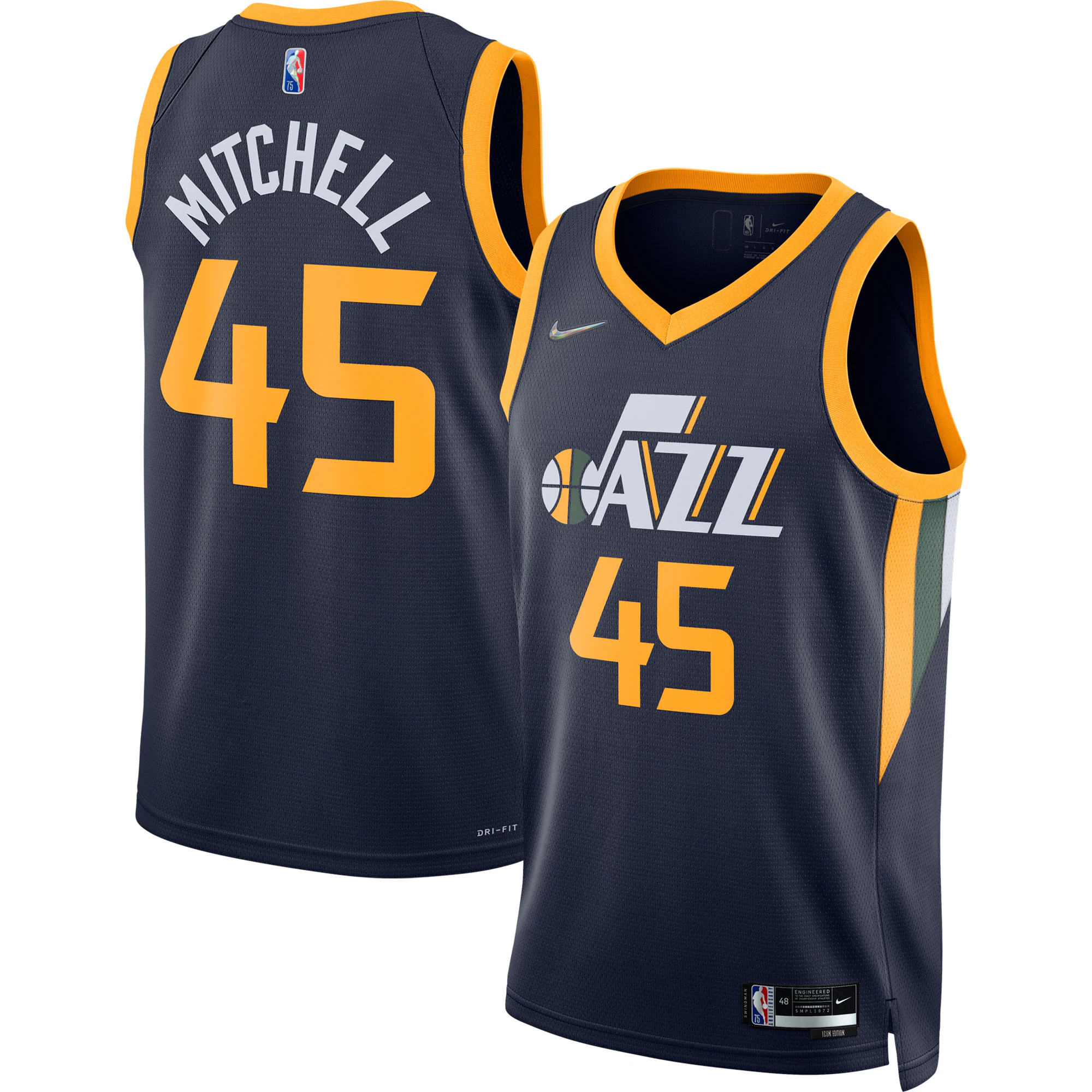 Donovan Mitchell Utah Jazz 2021/22 Diamond Swingman Jersey - Icon Edition - Navy