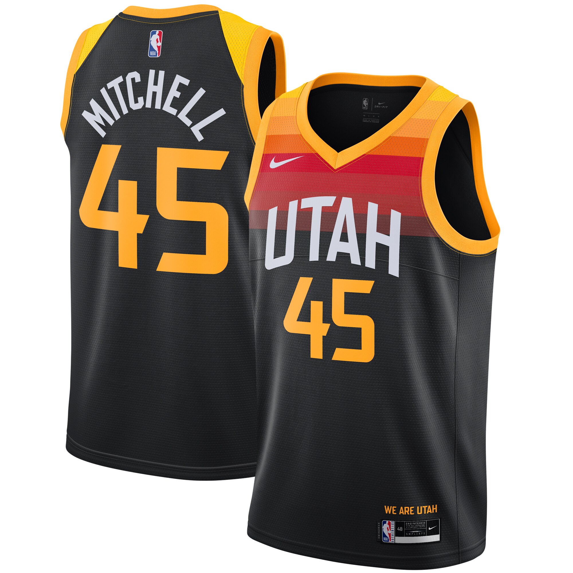 Alternative view of Donovan Mitchell Utah Jazz 2021/22 Swingman Player Jersey Black - City Edition