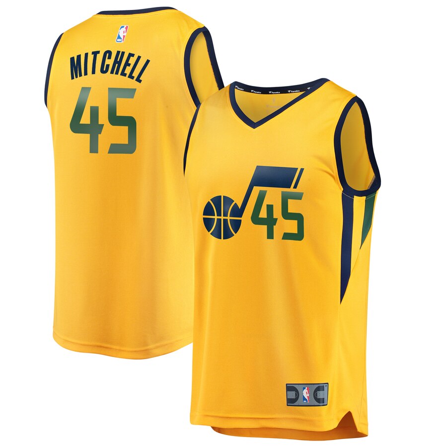 Donovan Mitchell Utah Jazz Fanatics Branded Fast Break Replica Jersey Gold – Statement Edition