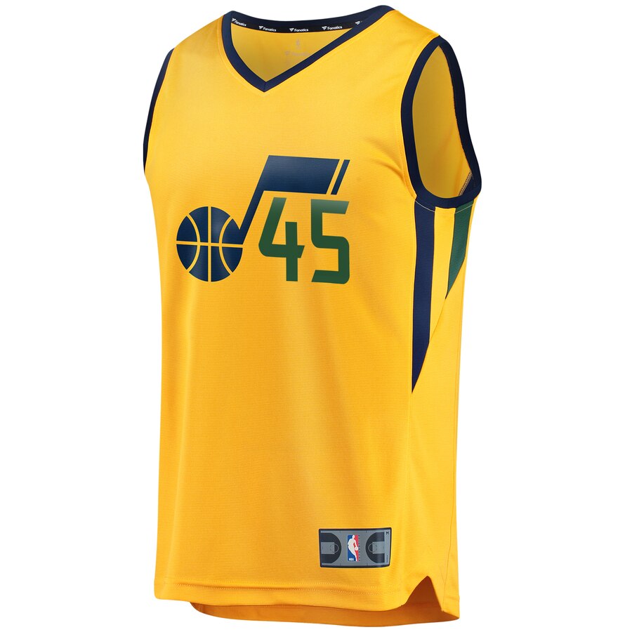 Alternative view of Donovan Mitchell Utah Jazz Fanatics Branded Fast Break Replica Jersey Gold – Statement Edition