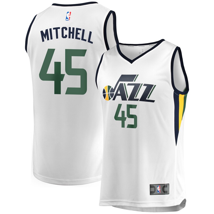 Donovan Mitchell Utah Jazz Fanatics Branded Fast Break Replica Jersey White - Association Edition