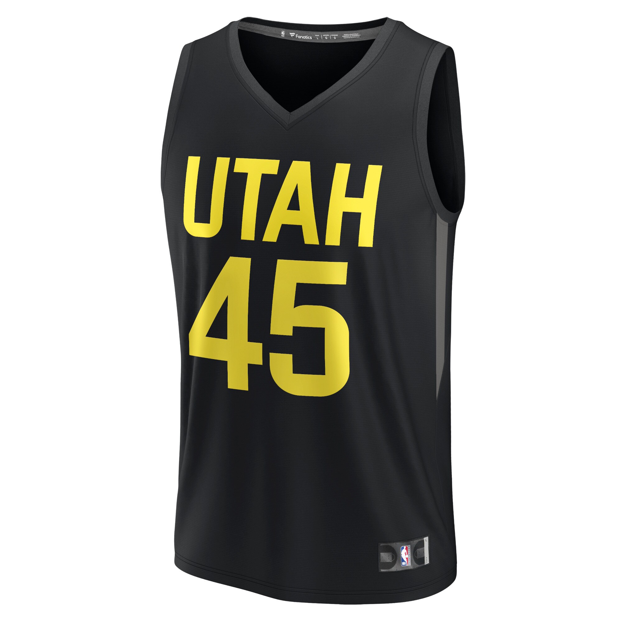 Alternative view of Donovan Mitchell Utah Jazz Fanatics Branded Fast Break Replica Player Jersey - Statement Edition - Black