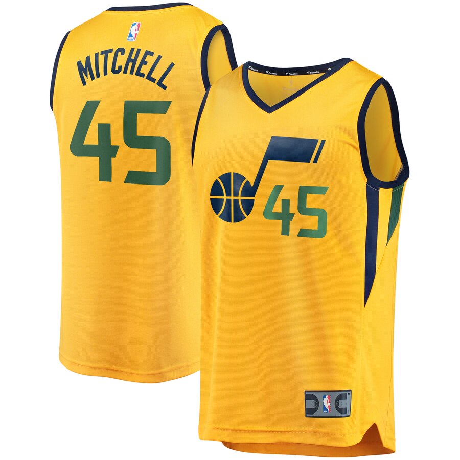Donovan Mitchell Utah Jazz Fanatics Branded Fast Break Replica Player Jersey Gold - Statement Edition