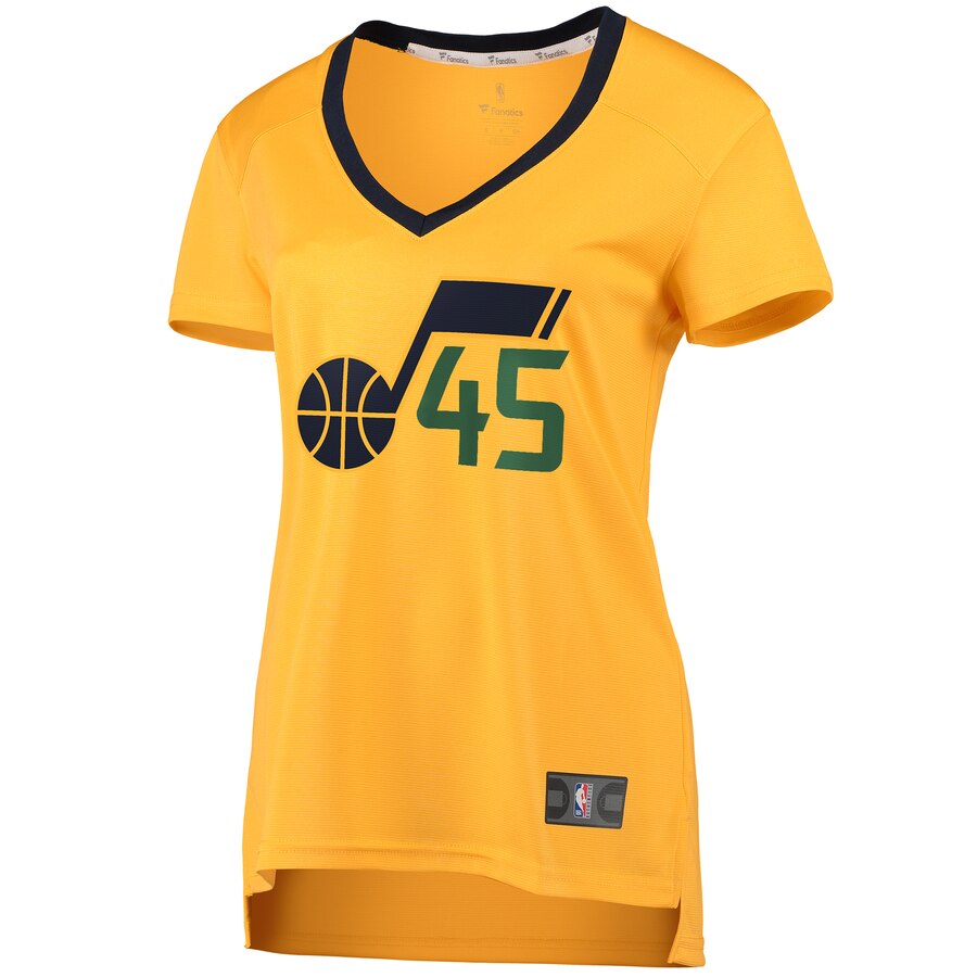 Alternative view of Donovan Mitchell Utah Jazz Fanatics Branded Women's Fast Break Player Jersey - Statement Edition - Gold