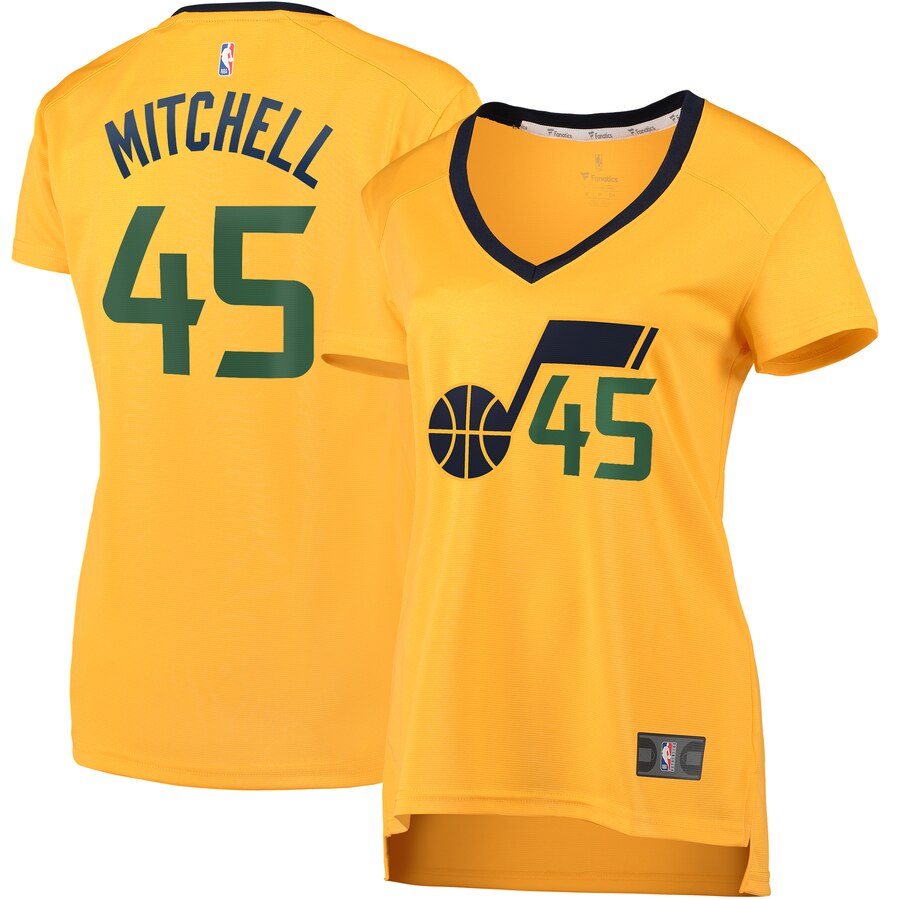 Donovan Mitchell Utah Jazz Fanatics Branded Women's Fast Break Player Jersey - Statement Edition - Gold