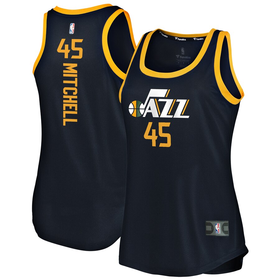 Donovan Mitchell Utah Jazz Fanatics Branded Women’s Fast Break Team Tank Jersey – Icon Edition – Navy