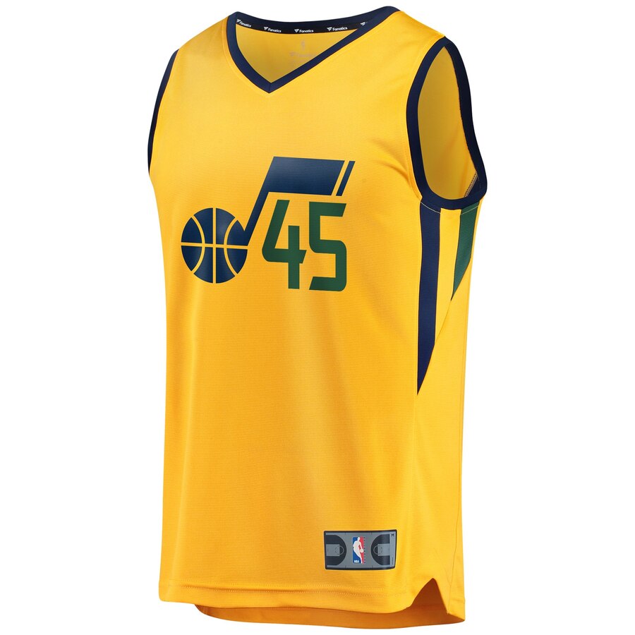 Alternative view of Donovan Mitchell Utah Jazz Fanatics Branded Youth Fast Break Jersey - Statement Edition - Gold