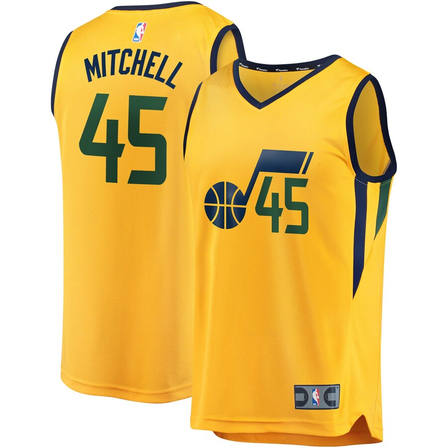 Donovan Mitchell Utah Jazz Fanatics Branded Youth Fast Break Jersey - Statement Edition - Gold