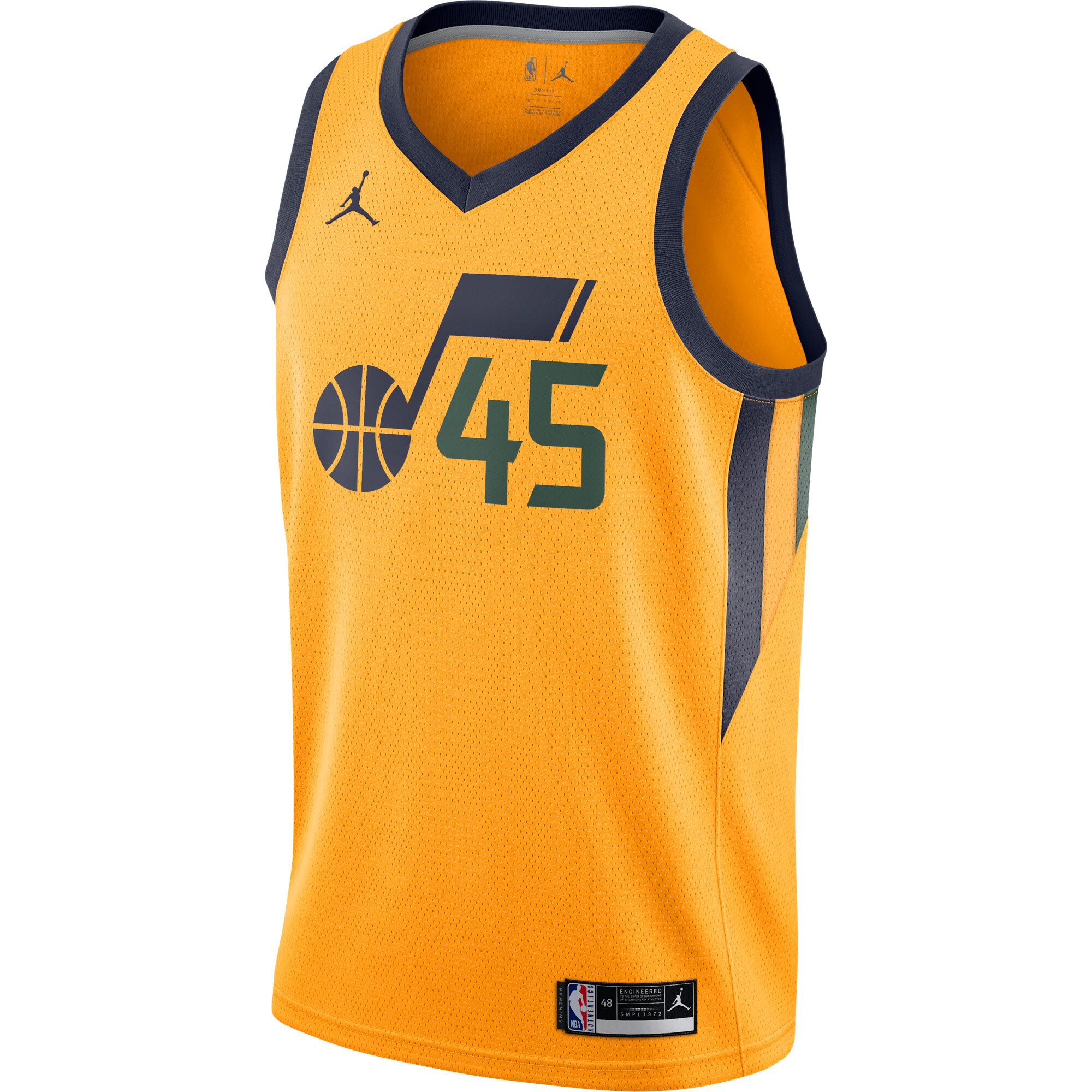 Alternative view of Donovan Mitchell Utah Jazz Jordan Brand 2020/21 Swingman Jersey – Statement Edition – Gold