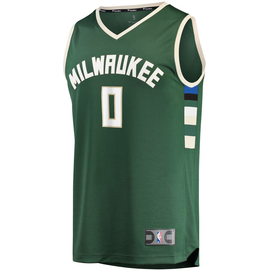 Alternative view of Donte Divincenzo Milwaukee Bucks Fanatics Branded Fast Break Replica Player Jersey - Icon Edition - Hunter Green