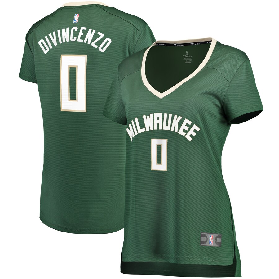 Donte Divincenzo Milwaukee Bucks Fanatics Branded Women's Fast Break Replica Player Jersey - Icon Edition - Hunter Green