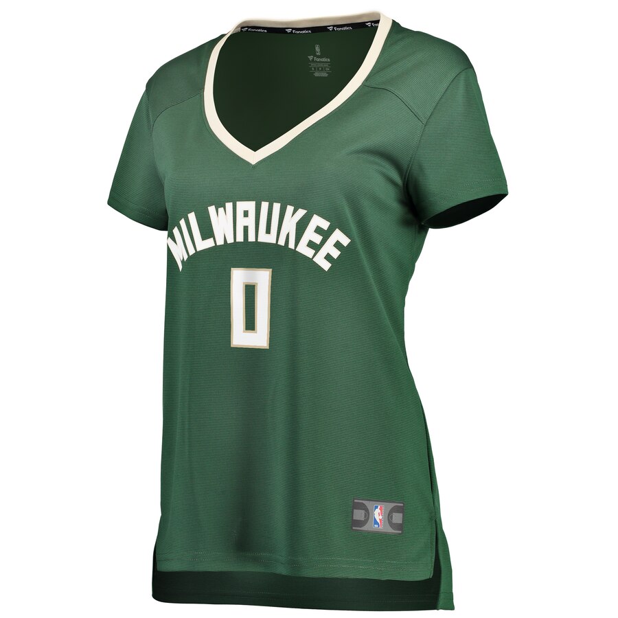 Alternative view of Donte Divincenzo Milwaukee Bucks Fanatics Branded Women's Fast Break Replica Player Jersey - Icon Edition - Hunter Green