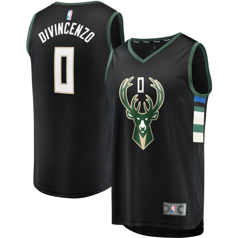 Donte Divincenzo Milwaukee Bucks Fanatics Branded Youth Fast Break Replica Player Jersey - Statement Edition - Black