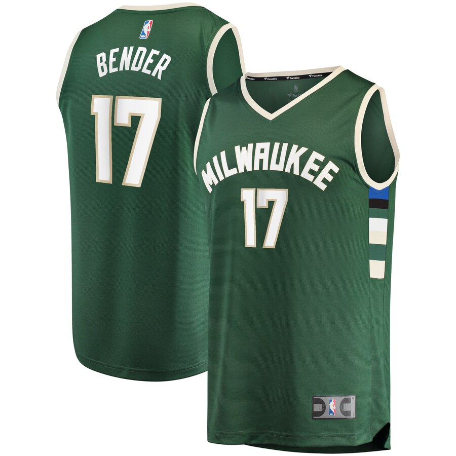 Dragan Bender Milwaukee Bucks Fanatics Branded Fast Break Replica Jersey Hunter Green - Icon Edition