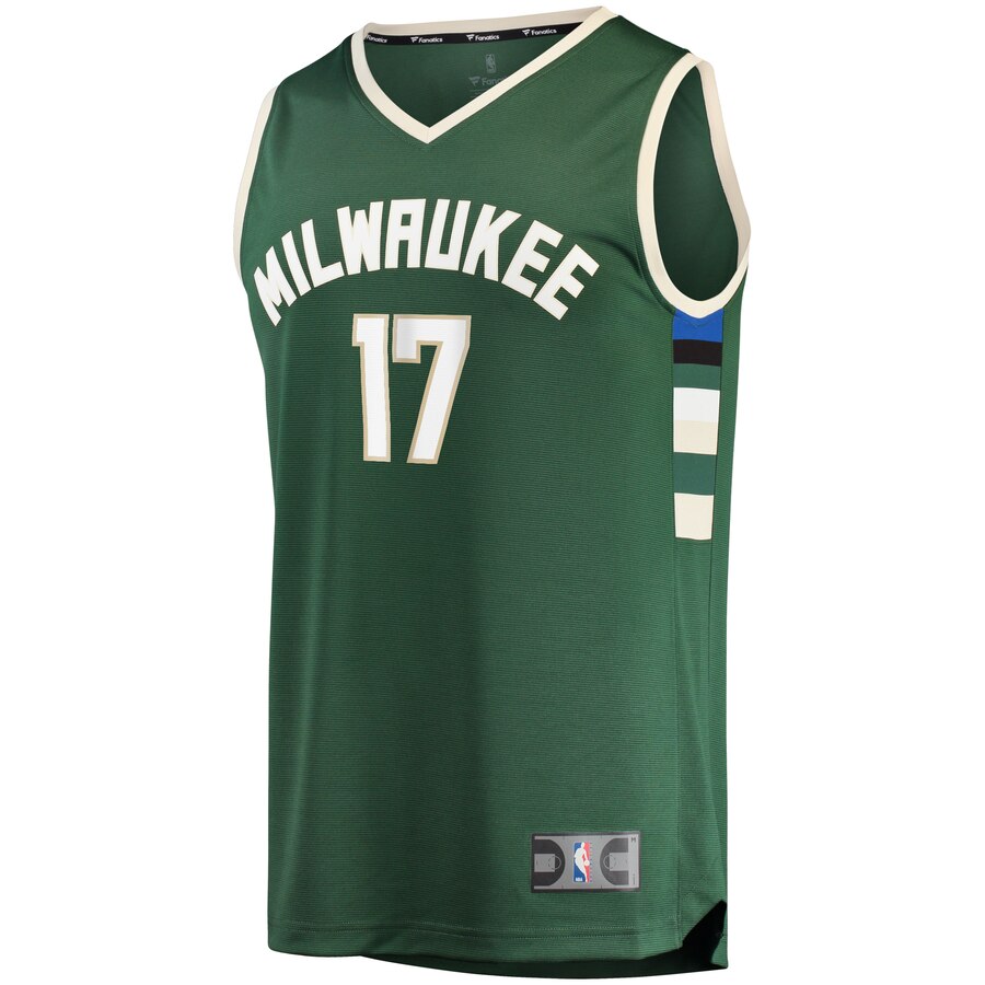 Alternative view of Dragan Bender Milwaukee Bucks Fanatics Branded Fast Break Replica Jersey Hunter Green - Icon Edition