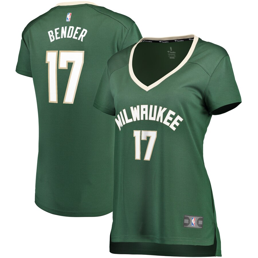 Dragan Bender Milwaukee Bucks Fanatics Branded Women's Fast Break Replica Player Jersey - Icon Edition - Hunter Green