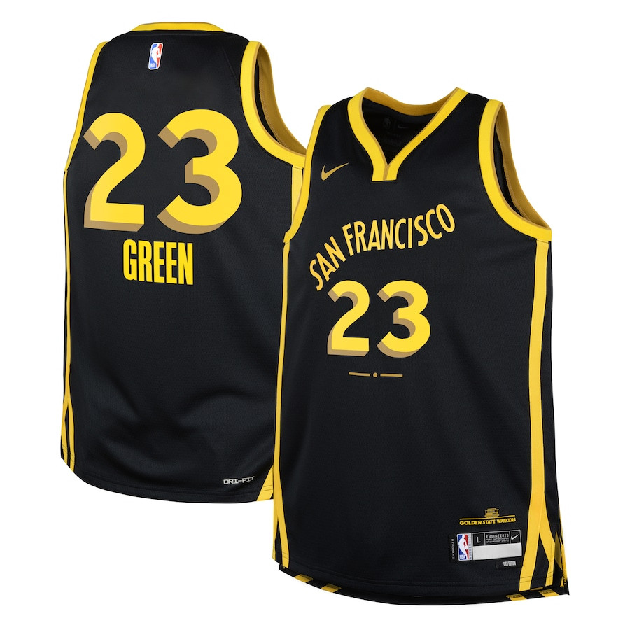 Draymond Green 23 Golden State Warriors 2023/24 City Edition Swingman YOUTH Jersey - Black - JS954 