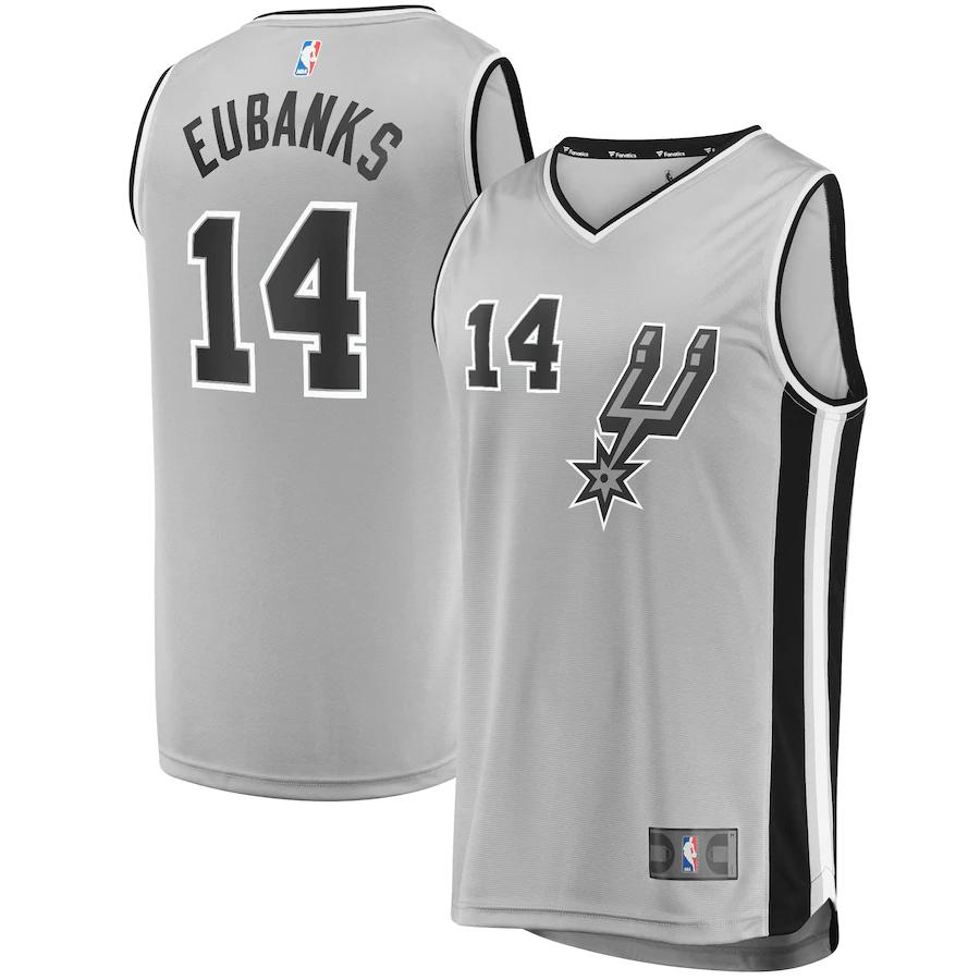 Drew Eubanks San Antonio Spurs Fanatics Branded Fast Break Replica Player Jersey - Statement Edition - Silver