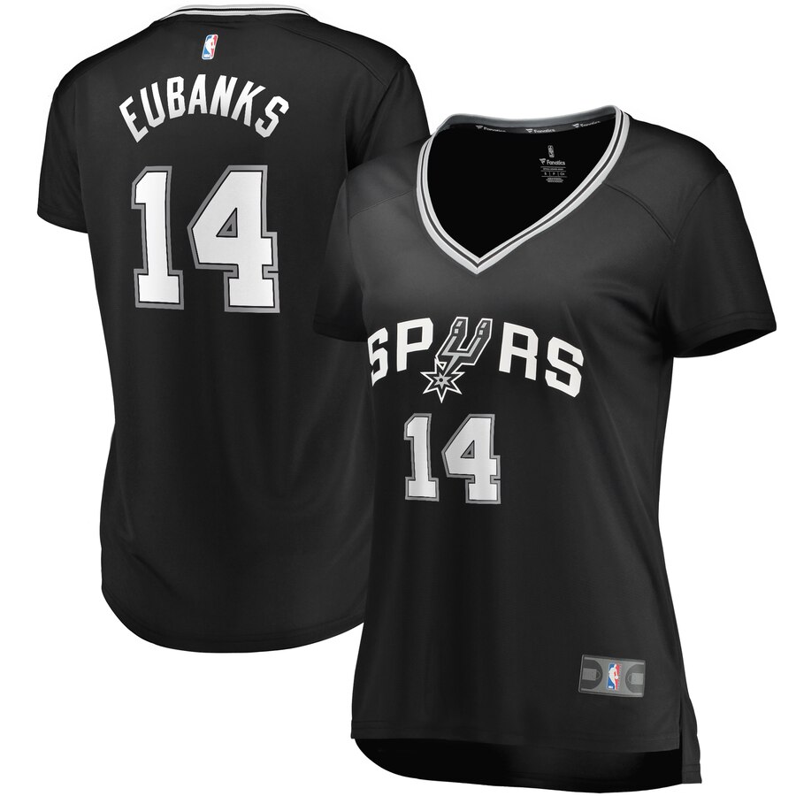 Drew Eubanks San Antonio Spurs Fanatics Branded Women's Fast Break Replica Player Jersey - Icon Edition - Black