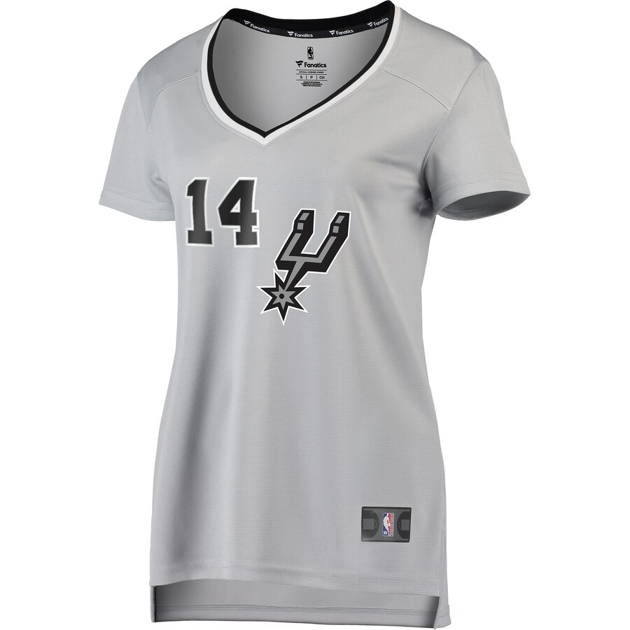 Alternative view of Drew Eubanks San Antonio Spurs Fanatics Branded Women's Fast Break Replica Player Jersey - Statement Edition - Silver