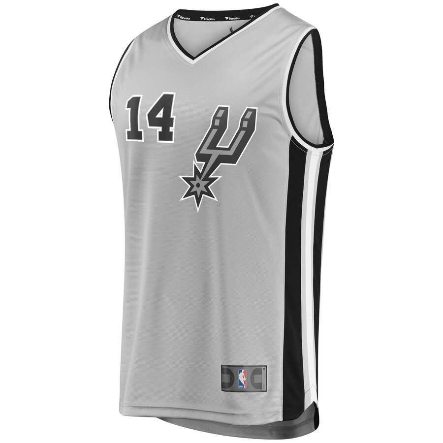 Alternative view of Drew Eubanks San Antonio Spurs Fanatics Branded Youth Fast Break Replica Player Jersey - Statement Edition - Silver