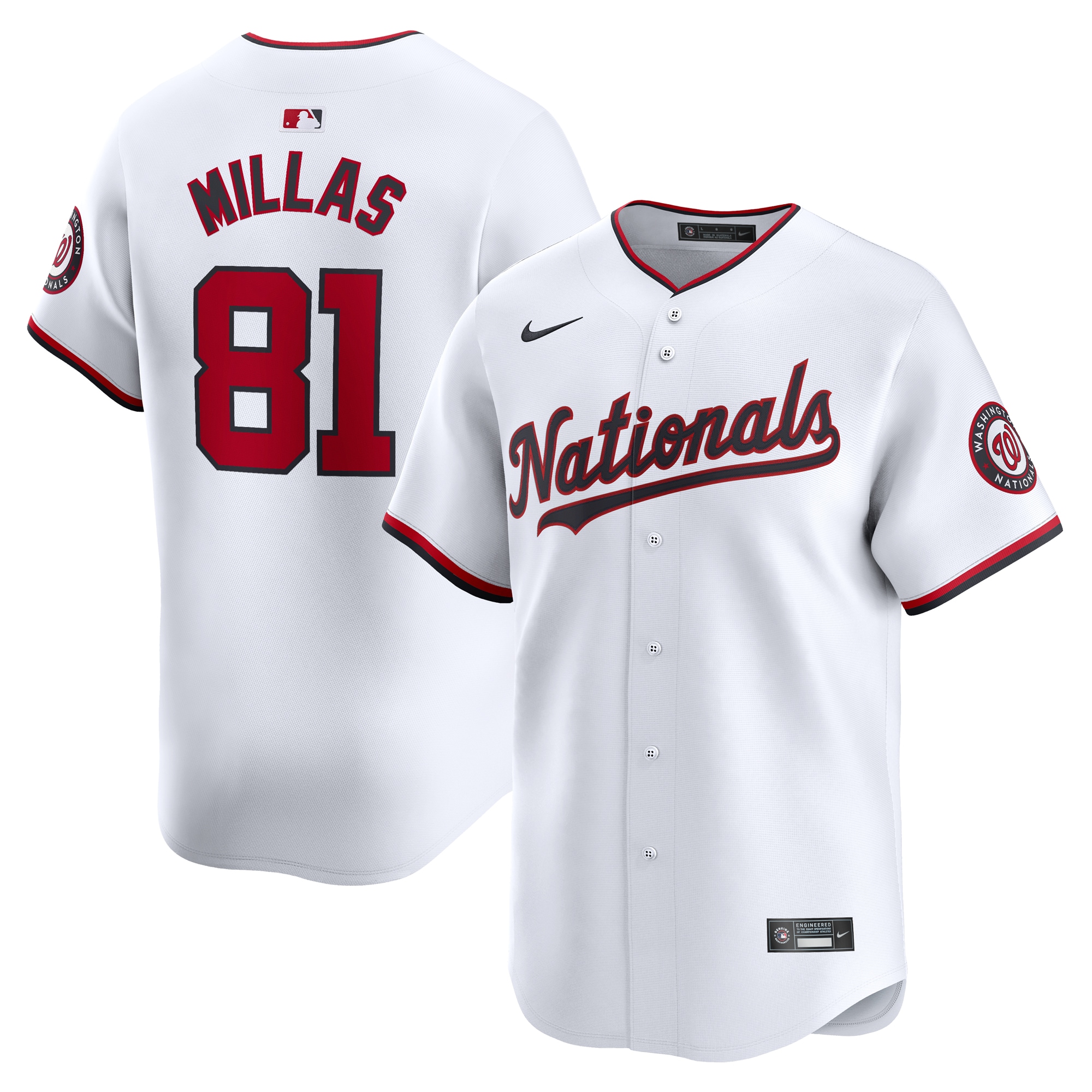 Drew Millas Washington Nationals Home Limited Player Jersey - White