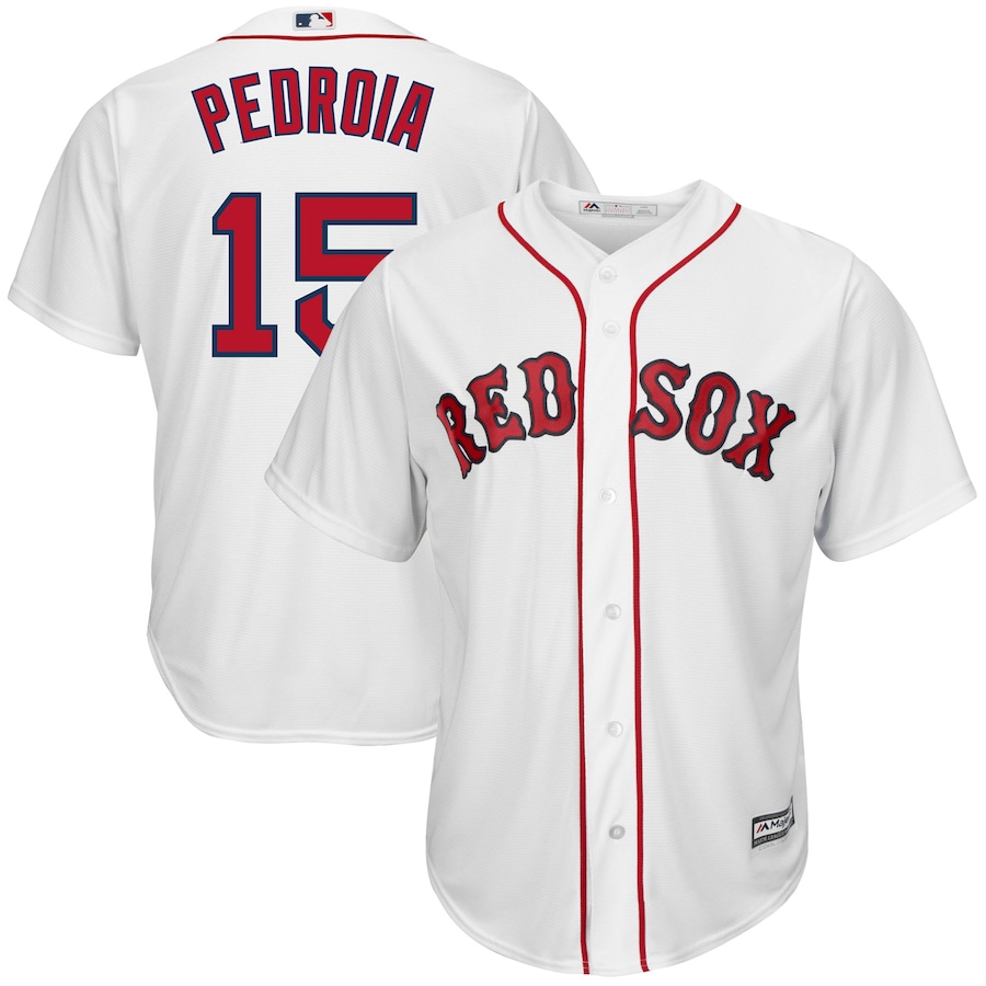 Dustin Pedroia #15 Boston Red Sox Majestic Big And Tall Cool Base Player Jersey - White