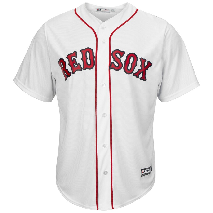 Alternative view of Dustin Pedroia #15 Boston Red Sox Majestic Big And Tall Cool Base Player Jersey - White