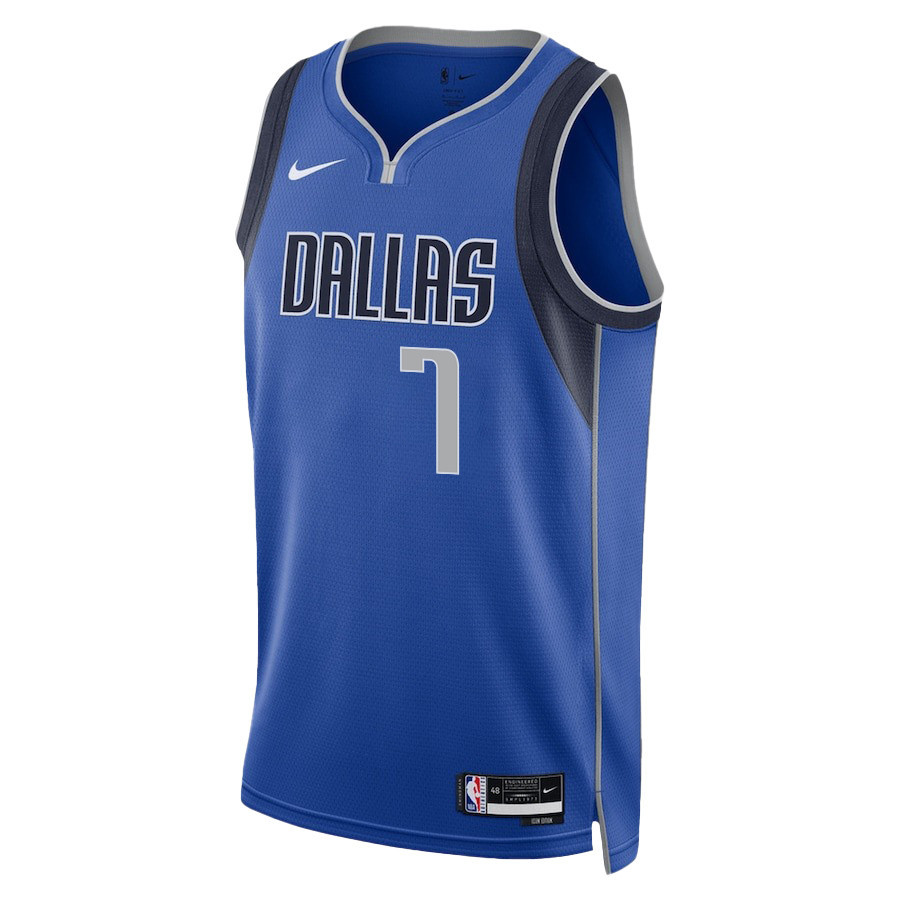 Alternative view of Dwight Powell 7 Dallas Mavericks 2024 FINALS PATCH Swingman Jersey - Icon Edition - Blue - JS323 