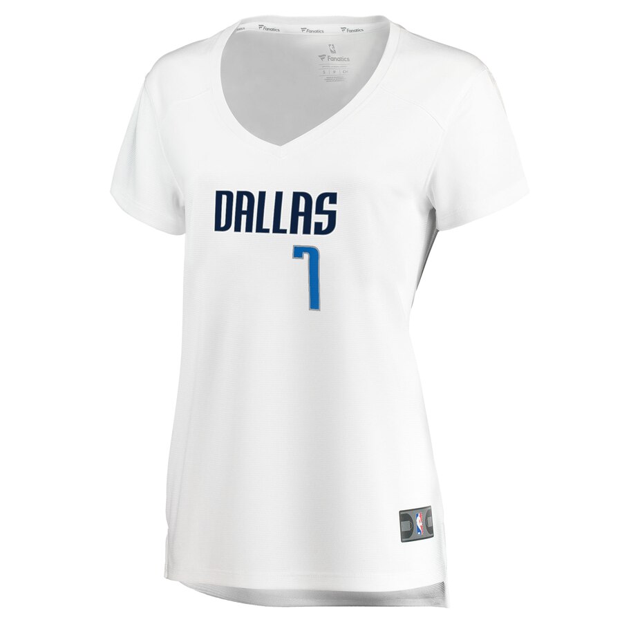 Alternative view of Dwight Powell Dallas Mavericks Fanatics Branded Women's Fast Break Player Replica Jersey - Association Edition - White