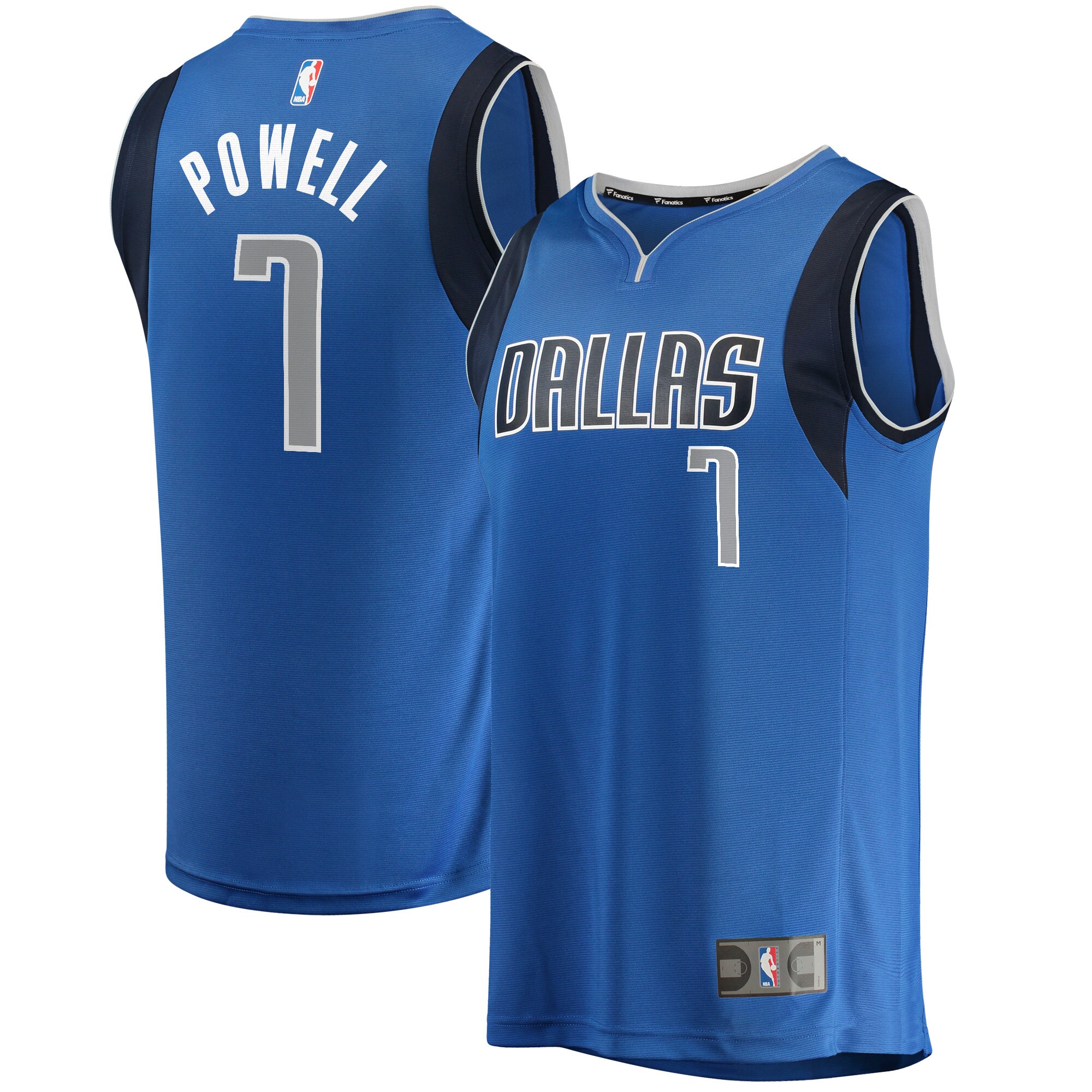 Alternative view of Dwight Powell Dallas Mavericks Fanatics Branded Youth Fast Break Player Jersey - Icon Edition - Blue