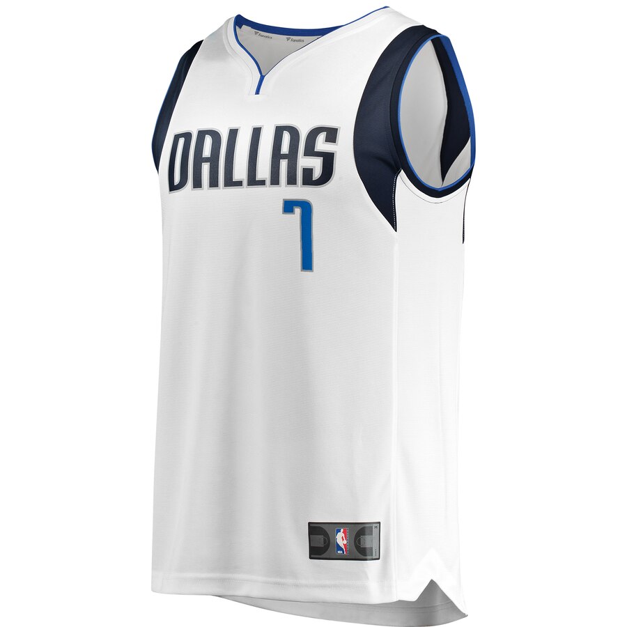 Alternative view of Dwight Powell Dallas Mavericks Fanatics Branded Youth Fast Break Replica Player Jersey - Association Edition - White