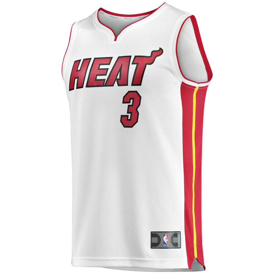 Alternative view of Dwyane Wade Miami Heat Fanatics Branded Fast Break Home Jersey White - Association Edition
