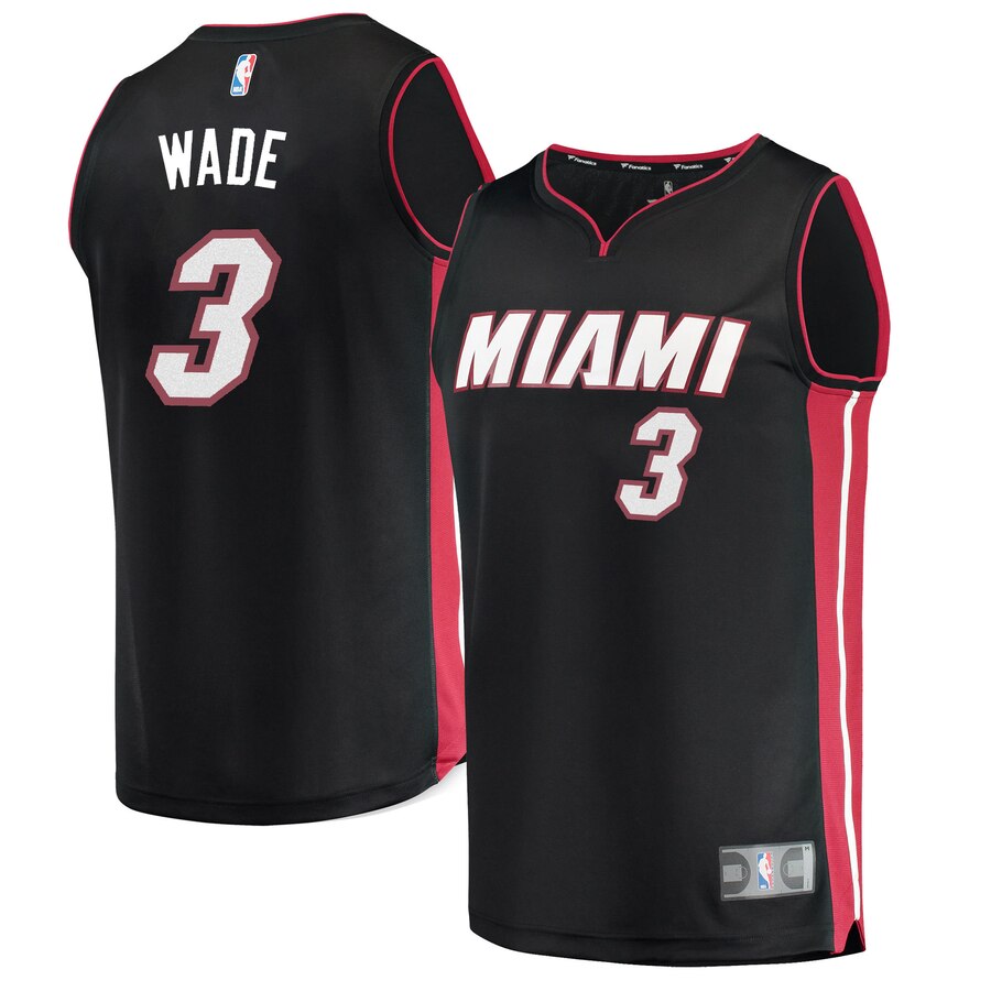 Dwyane Wade Miami Heat Fanatics Branded Fast Break Replica Jersey Black - Icon Edition