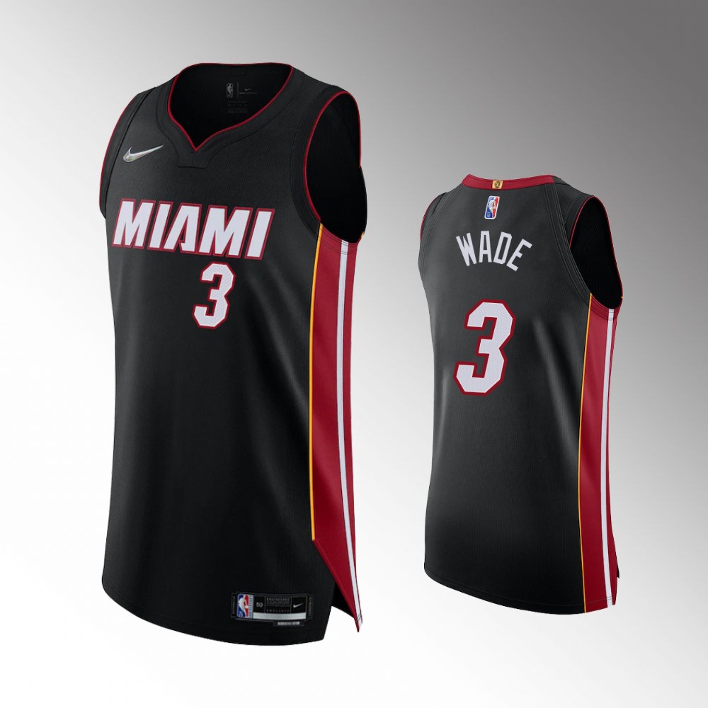 Dwyane Wade Miami Heat Icon Edition Black Authentic Jersey 2021-22