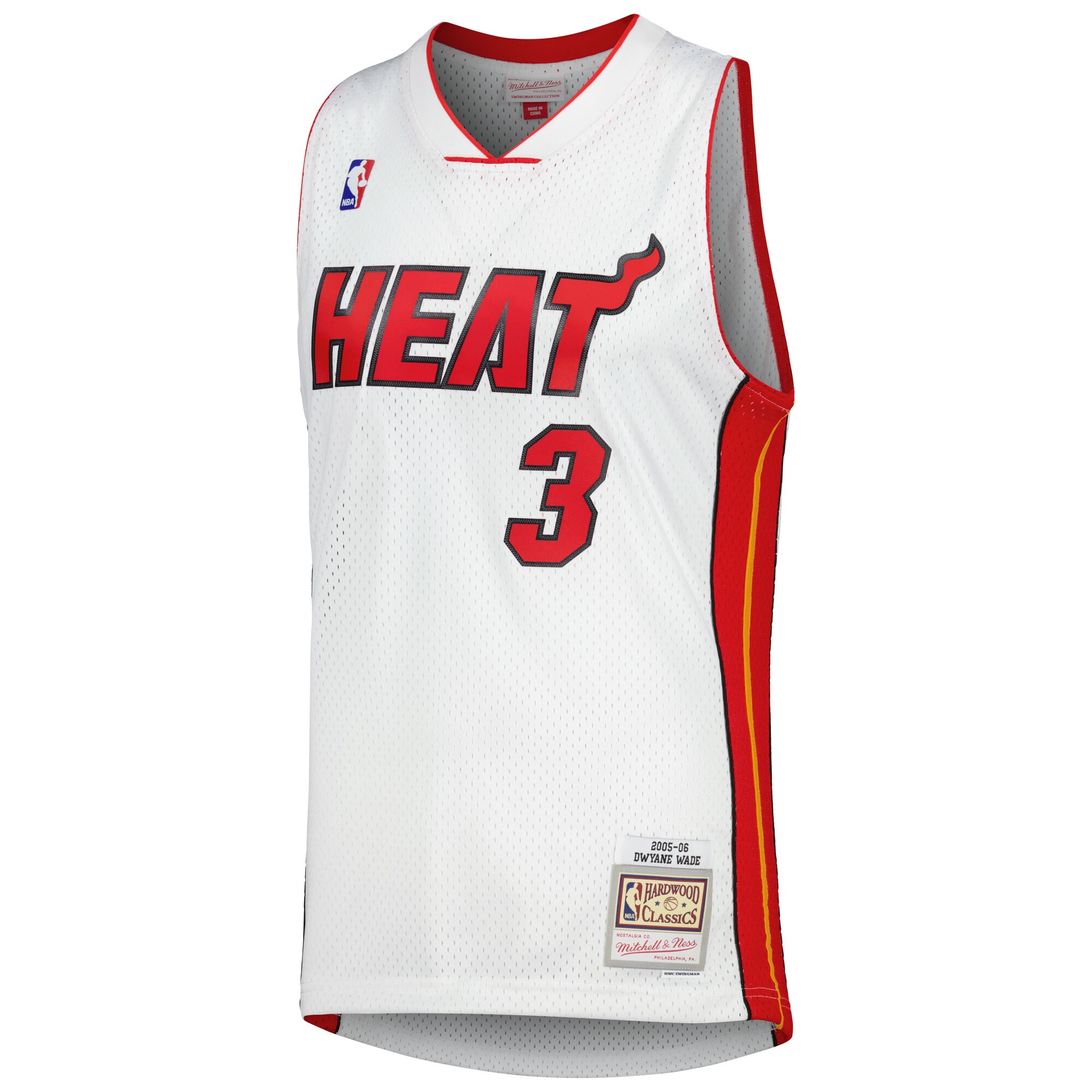 Alternative view of Dwyane Wade Miami Heat Mitchell & Ness 2001/02 Hardwood Classics Swingman Jersey - White