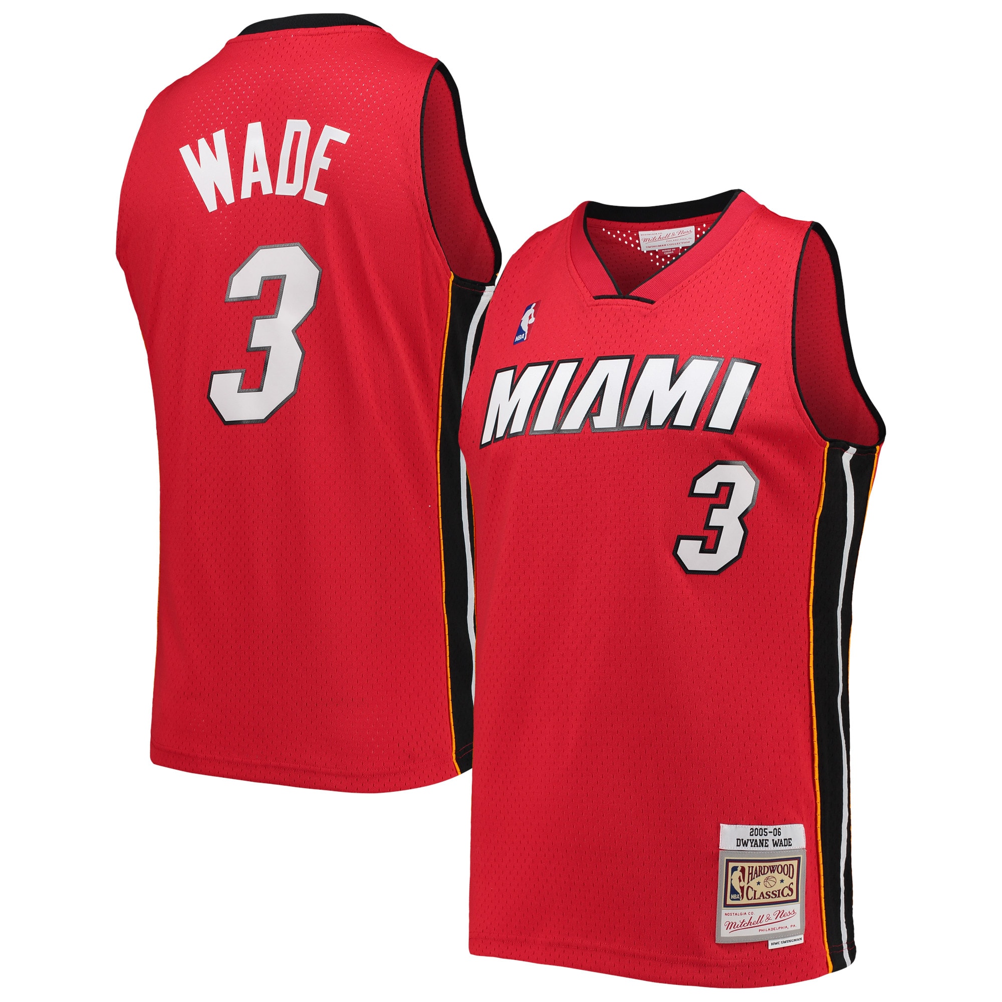 Alternative view of Dwyane Wade Miami Heat Mitchell & Ness Big & Tall Hardwood Classics 2005/06 Swingman Jersey - Red