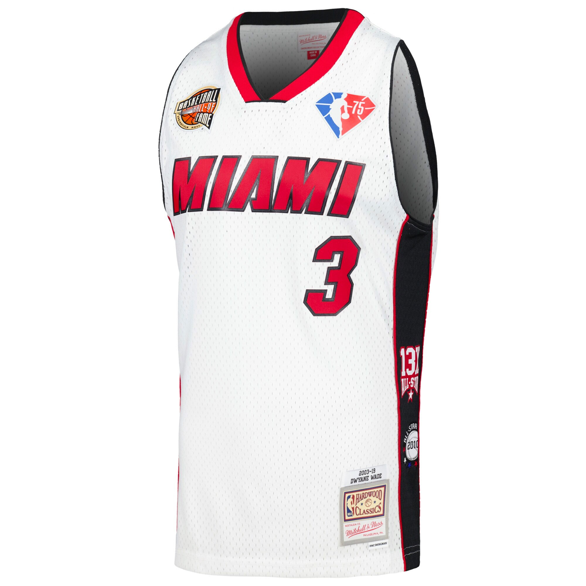 Alternative view of Dwyane Wade Miami Heat Mitchell & Ness Unisex Hall Of Fame Class Of 2023 Throwback Swingman Jersey - White