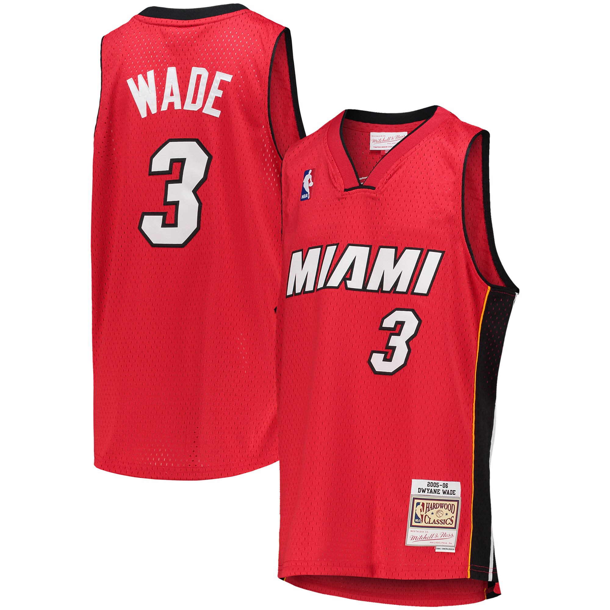 Alternative view of Dwyane Wade Miami Heat Mitchell & Ness Youth 2005-06 Hardwood Classics Swingman Jersey - Red