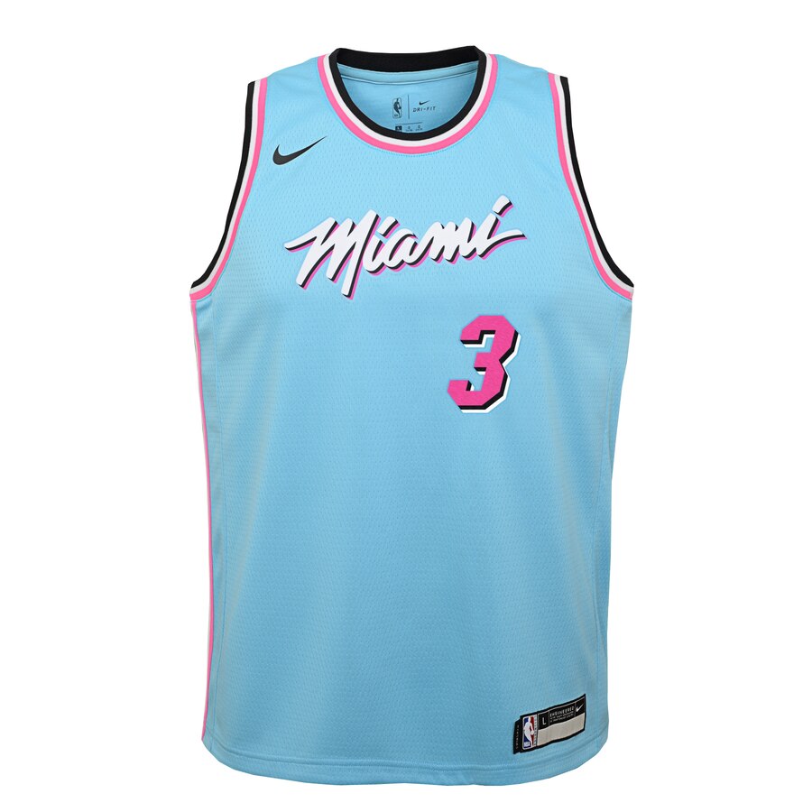 Alternative view of Dwyane Wade Miami Heat Youth Swingman Jersey Blue - City Edition