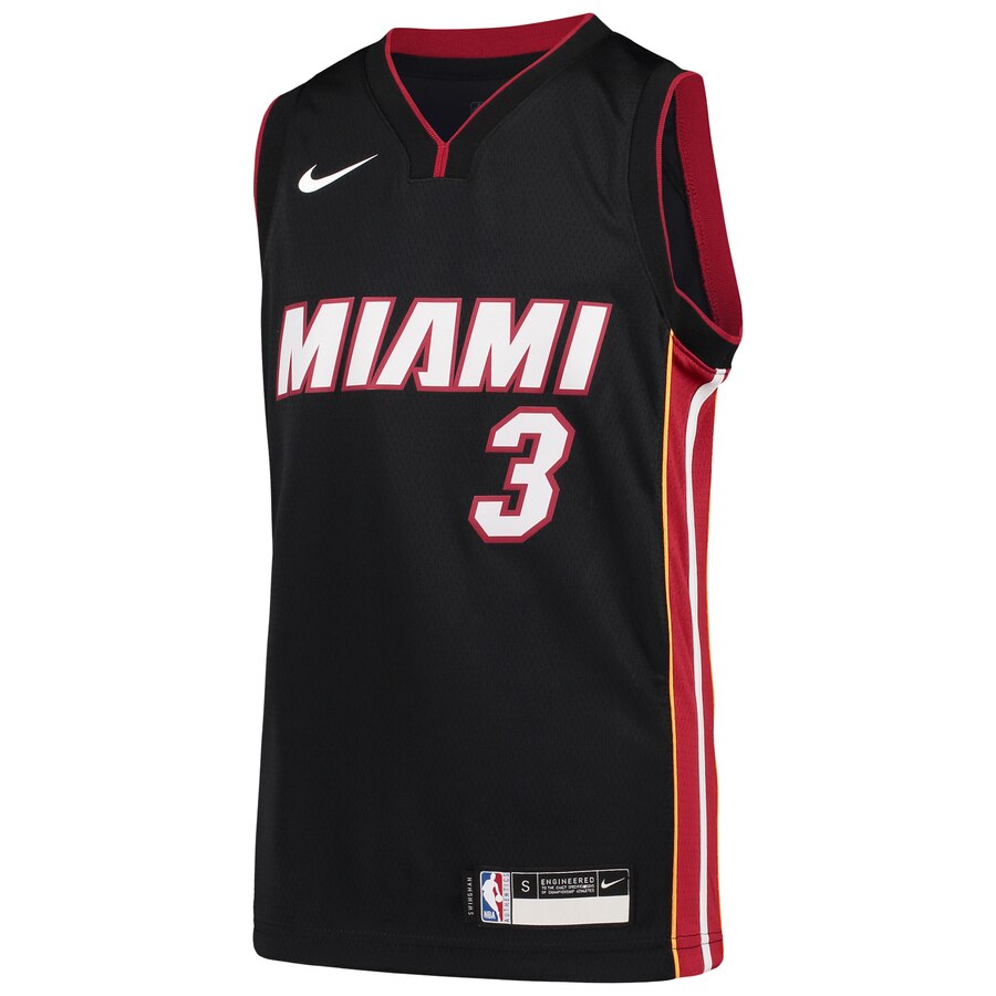 Alternative view of Dwyane Wade Miami Heat Youth Team Swingman Jersey - Icon Edition - Black