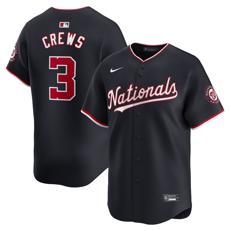Dylan Crews 3 Washington Nationals Alternate Limited Player Men Jersey - Navy - JS615 