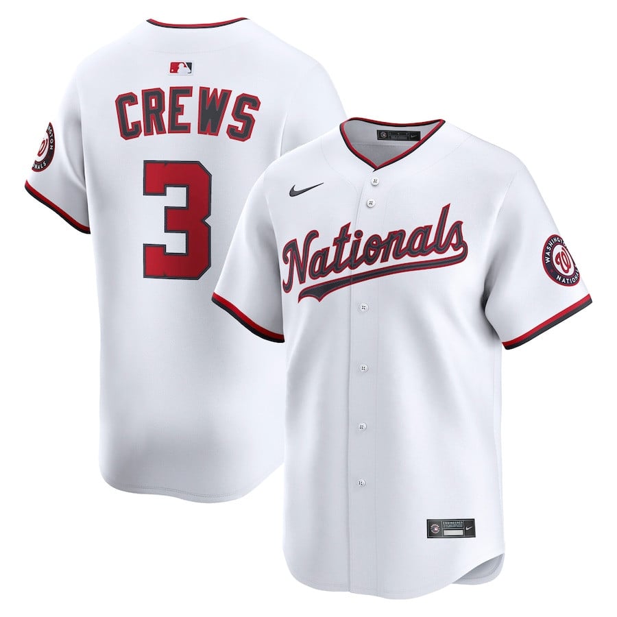 Dylan Crews 3 Washington Nationals Alternate Limited Player Men Jersey - White - JS879 