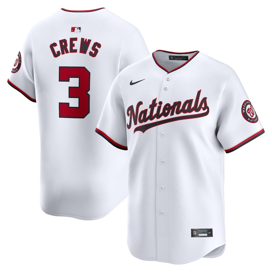 Dylan Crews 3 Washington Nationals Home Limited Player Men Jersey - White - JS635 