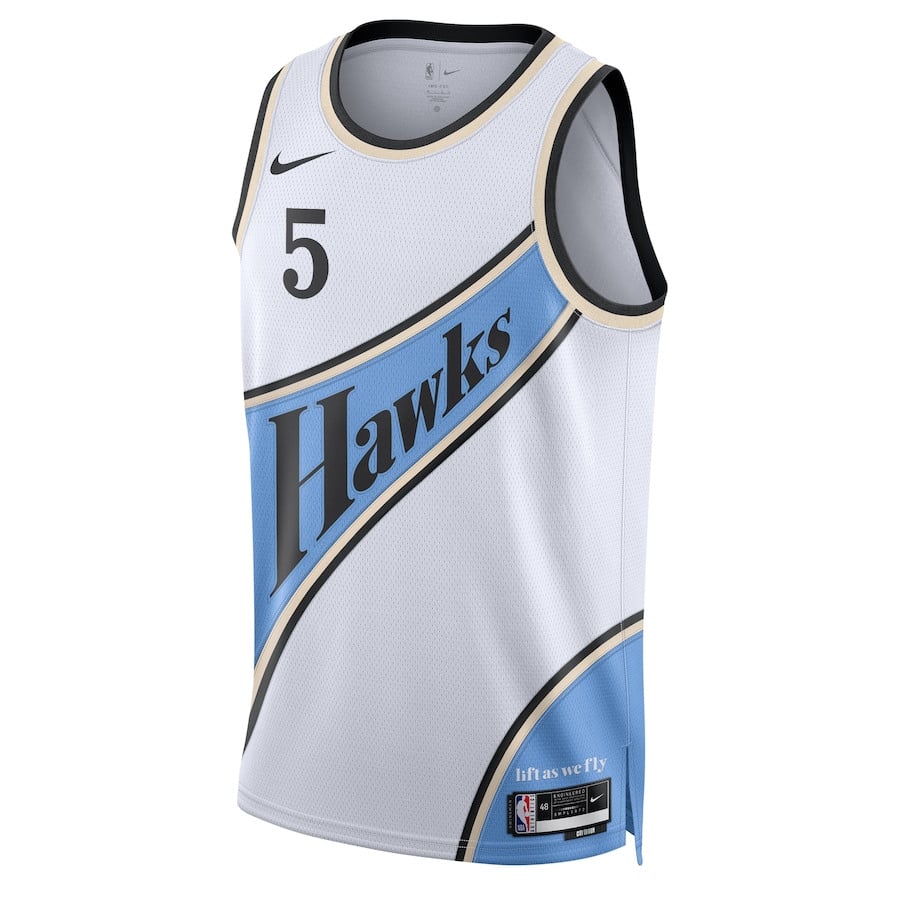 Alternative view of Dyson Daniels 5 Atlanta Hawks Unisex 2024/25 Swingman Player Jersey - City Edition - White - JS900 